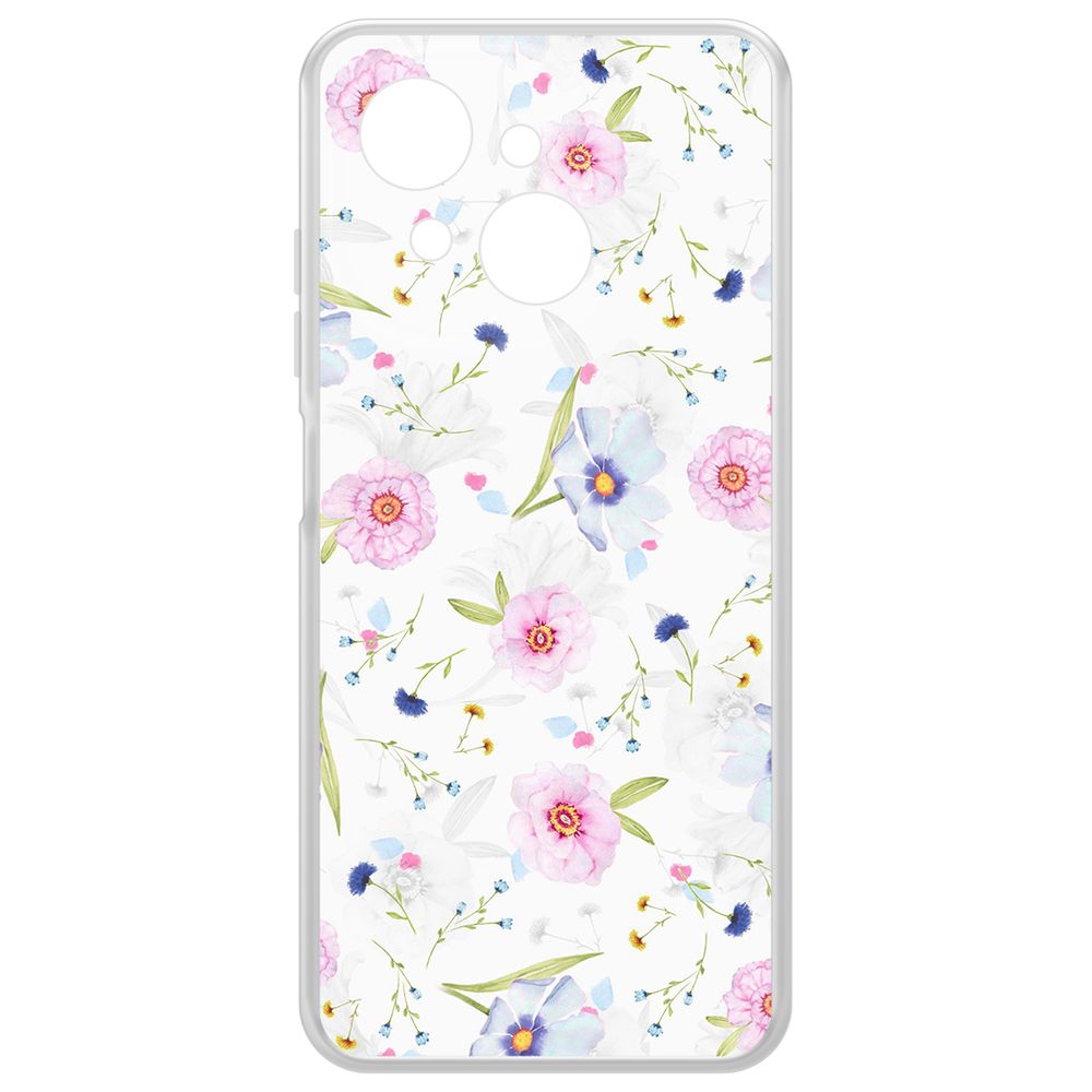 

Чехол-накладка Krutoff Clear Case Цветочный паттерн 3 для Tecno Spark Go 1, Прозрачный