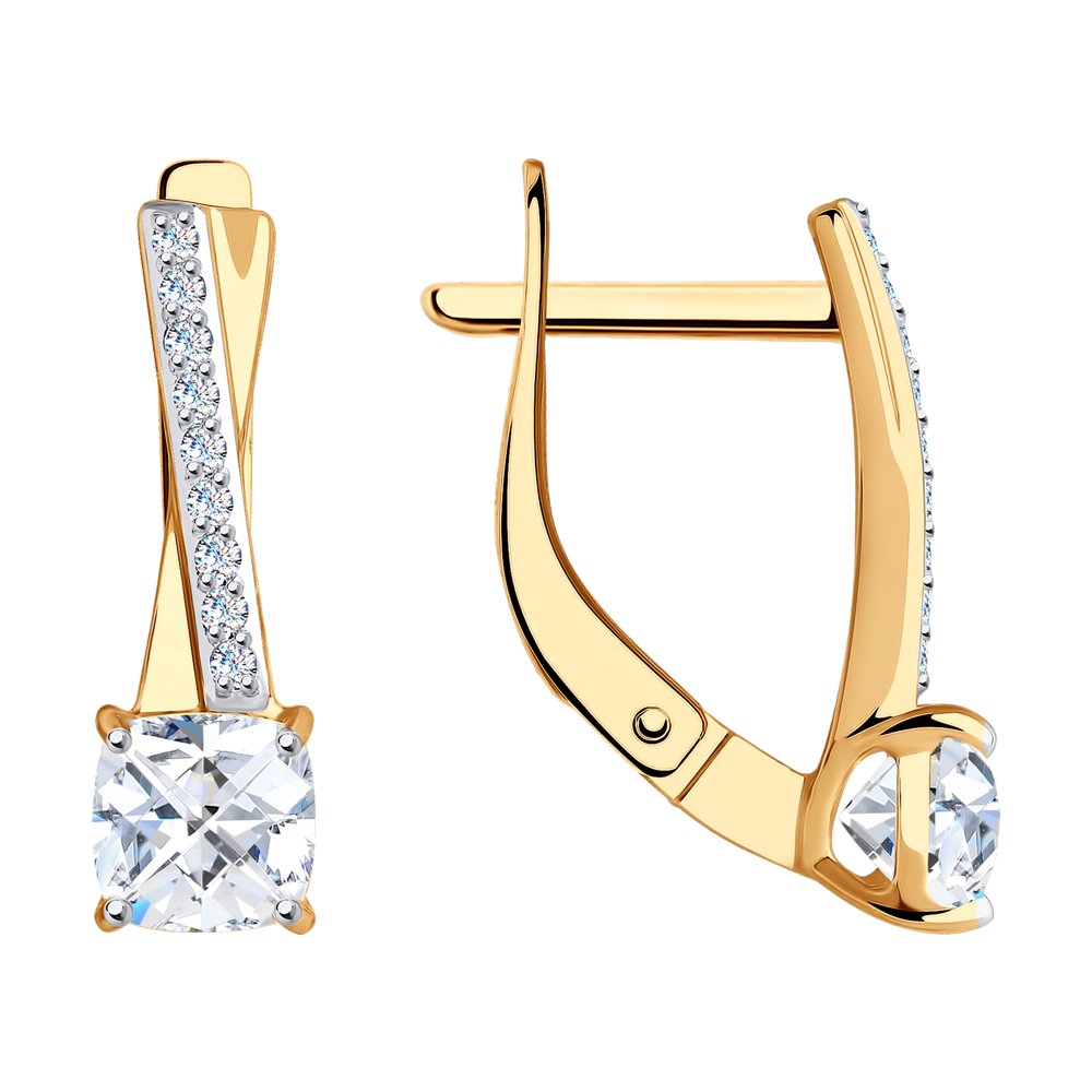 

Серьги из красного золота с фианитом SOKOLOV 81020541, 81020541