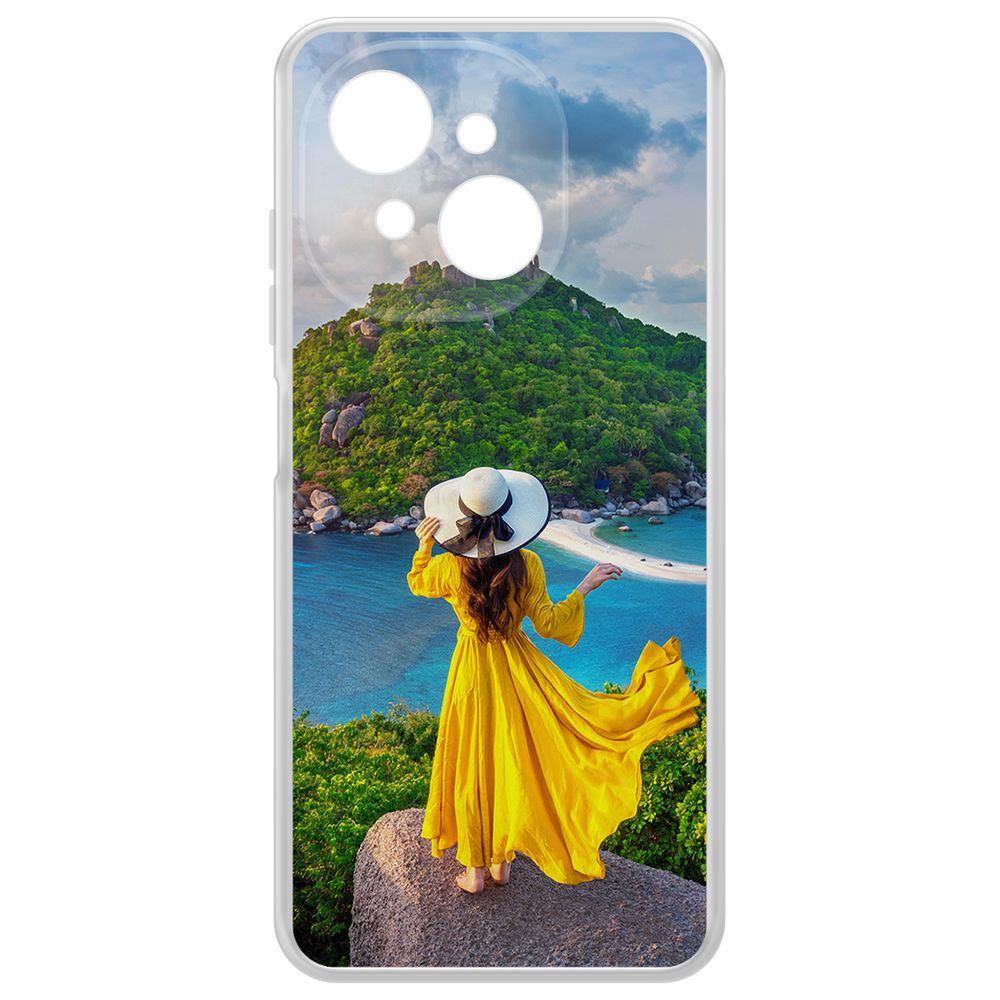 

Чехол-накладка Krutoff Clear Case Платье летнее женское для TECNO Spark Go 1, Прозрачный