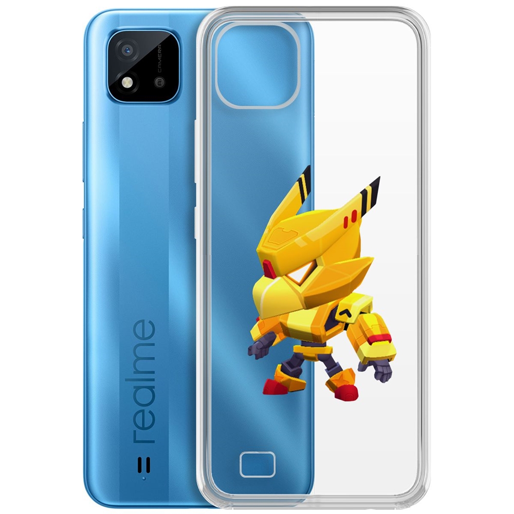 

Чехол-накладка Brawl Stars-Ворон Золотой Меха для Realme C20, Прозрачный