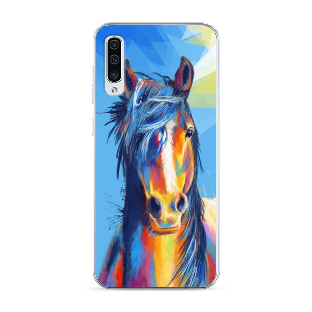 

Чехол на Samsung Galaxy A30s "Лошадь арт 3", Голубой;желтый;синий, 28850-1