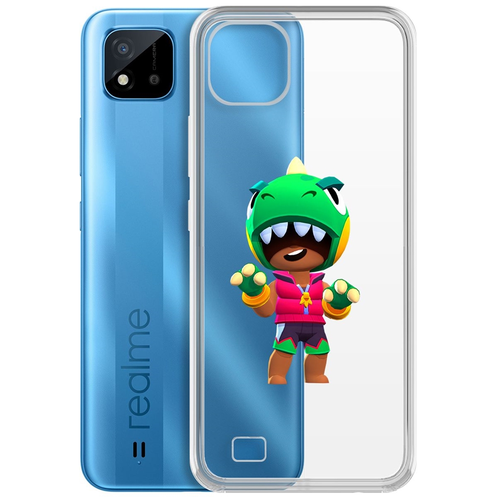 

Чехол-накладка Brawl Stars-Дино Леон для Realme C20, Прозрачный