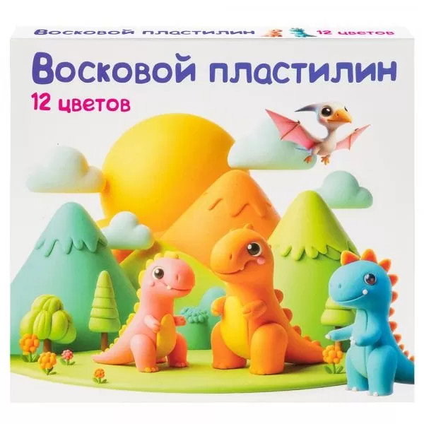 

Пластилин для лепки Genio Kids восковый 180 г 12 цветов, Разноцветный