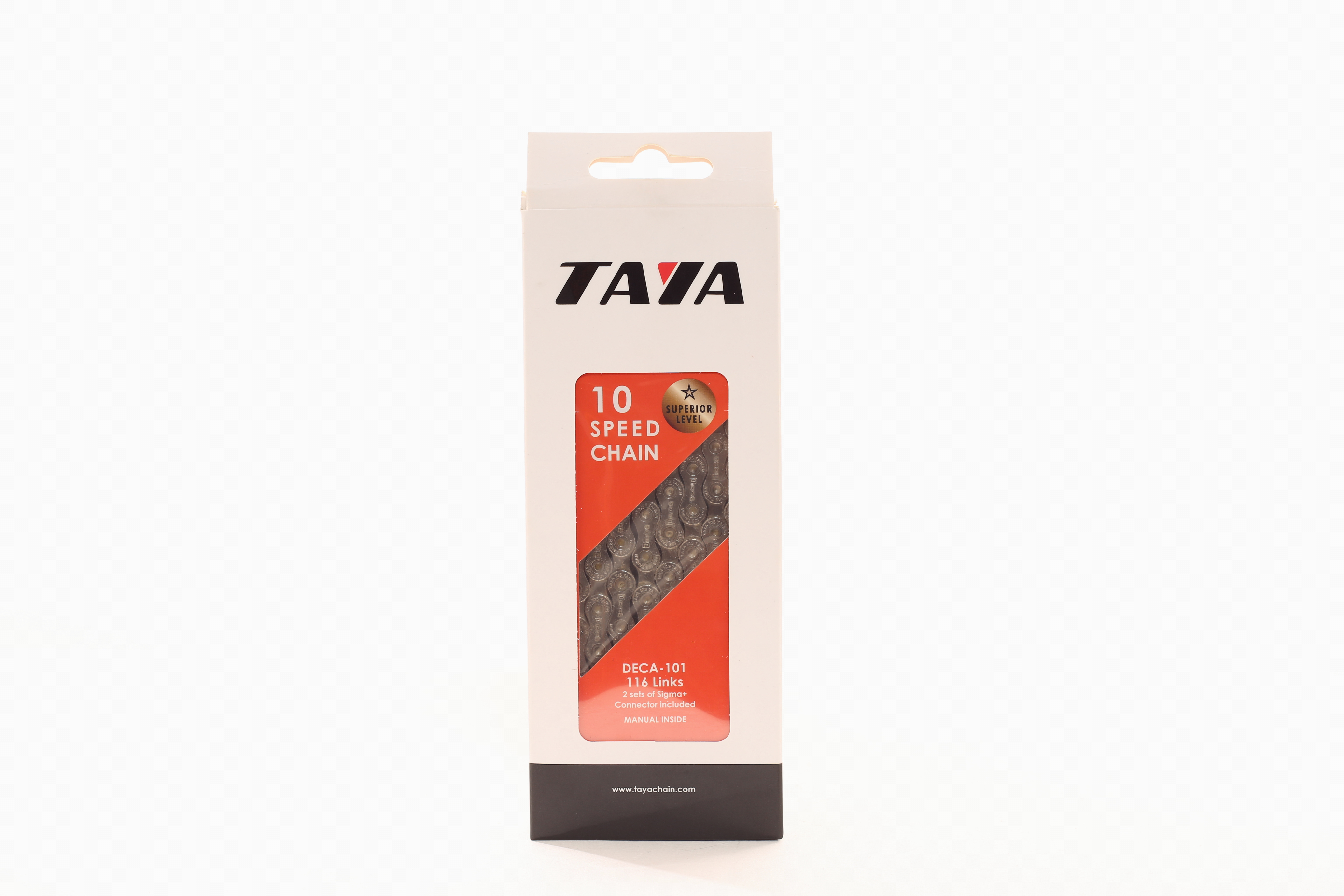 Цепь велосипедная Taya DECA-101, Silver-Silver 10 скоростей, 116 звеньев