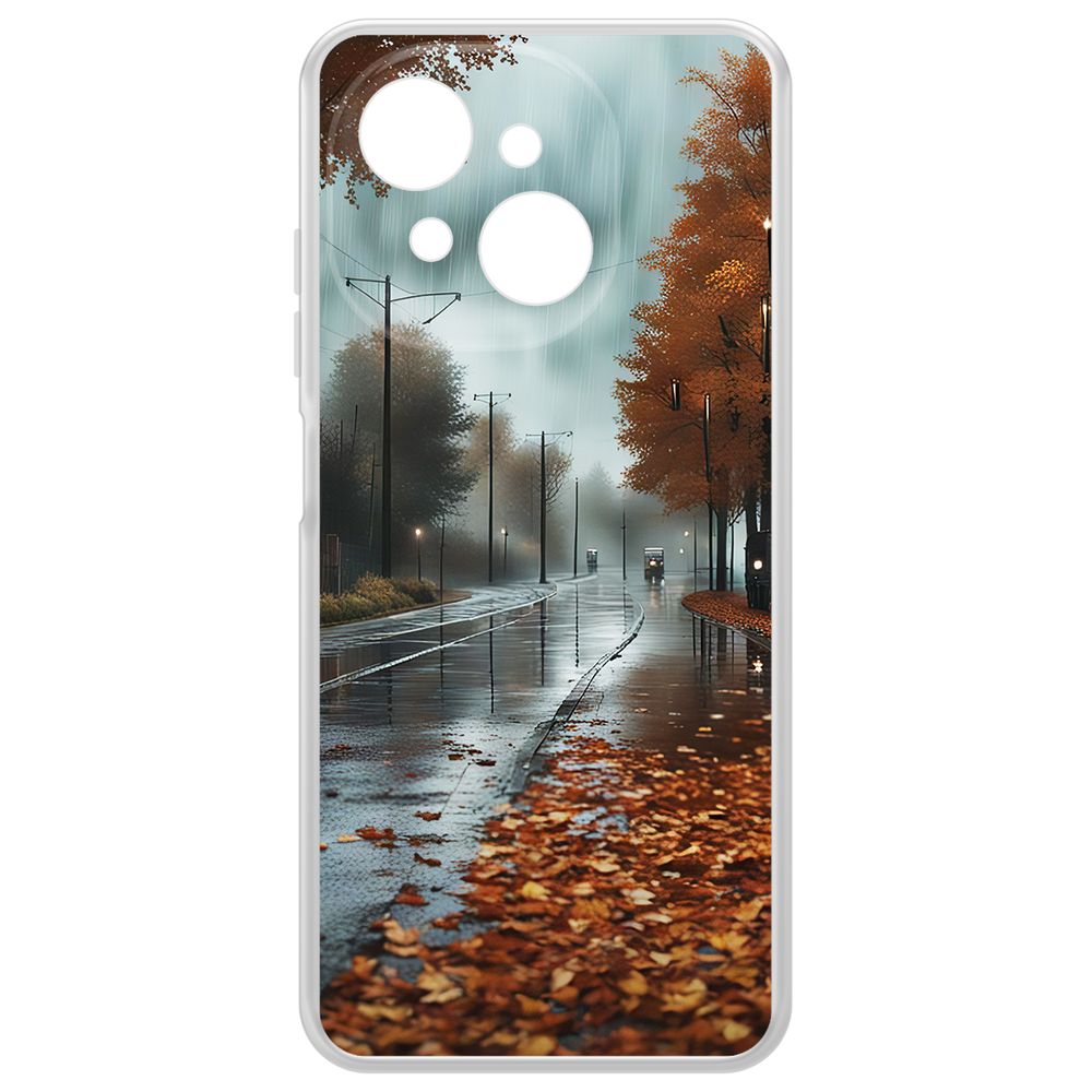 

Чехол-накладка Krutoff Clear Case Осенний дождь для Tecno Spark Go 1, Прозрачный