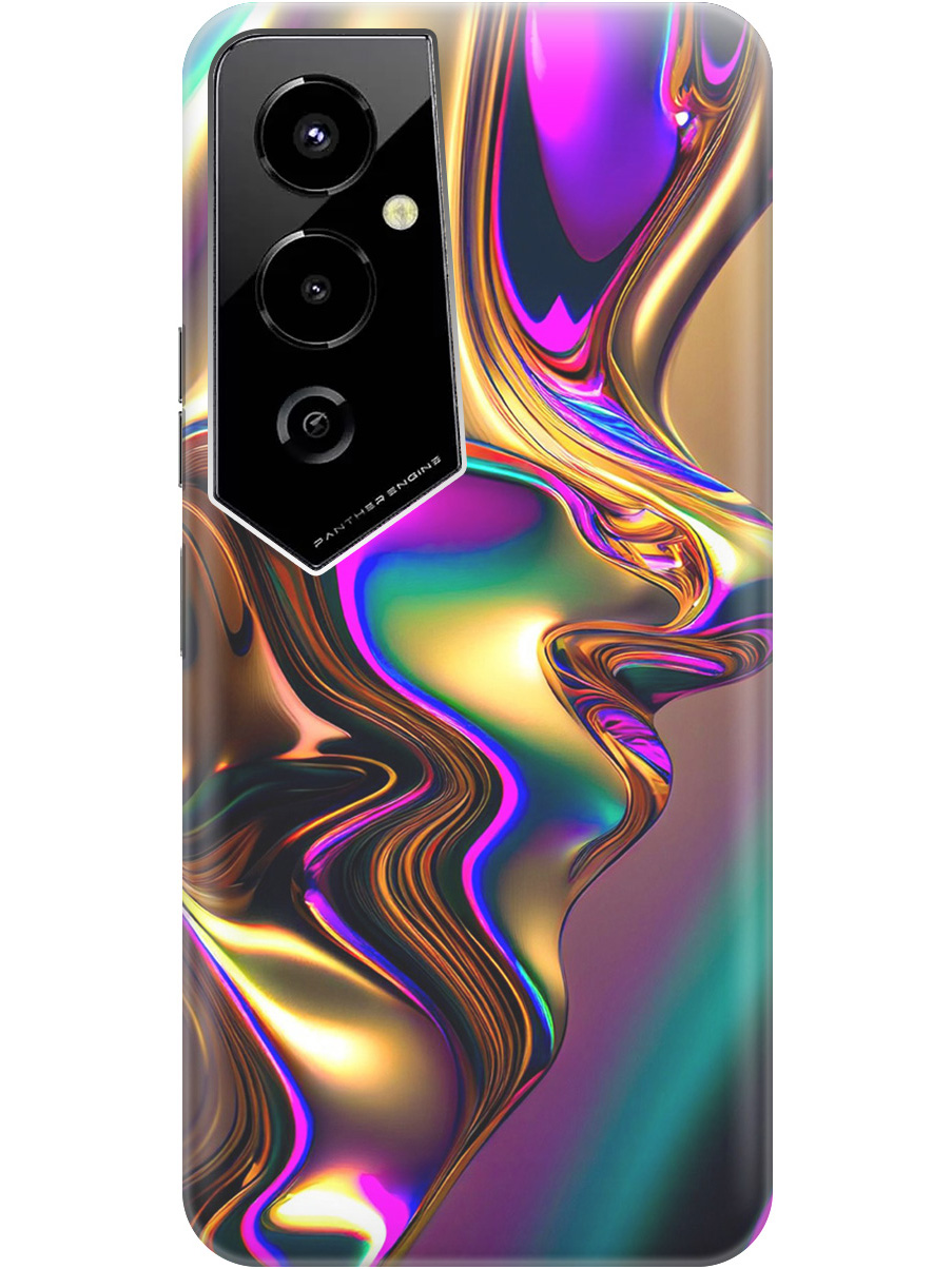 

Силиконовый чехол на Tecno Pova 4 Pro с принтом "Золотистая абстракция", Прозрачный;золотистый;фиолетовый, 762091531