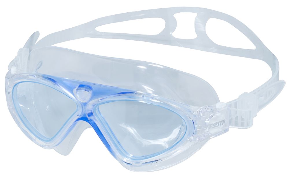 Очки-полумаска для плавания ATEMI Z301 детск, комфорт, голуб/бел, AF, от UVA, UVB, силикон