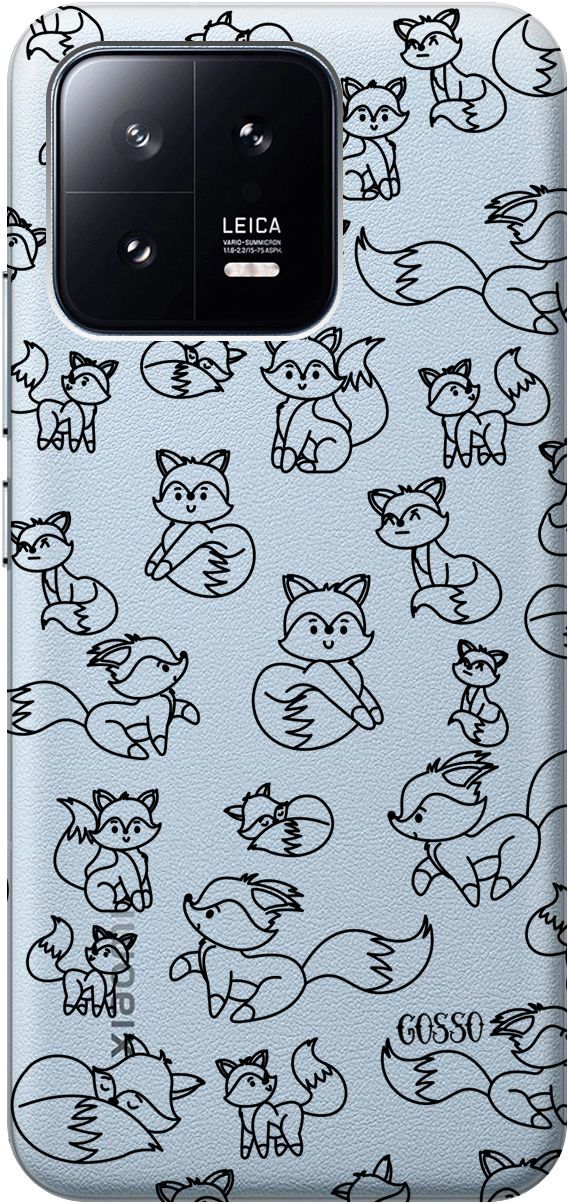 

Силиконовый чехол на Xiaomi 13 с 3D принтом "Funny Foxes" прозрачный, Прозрачный;черный, 159017