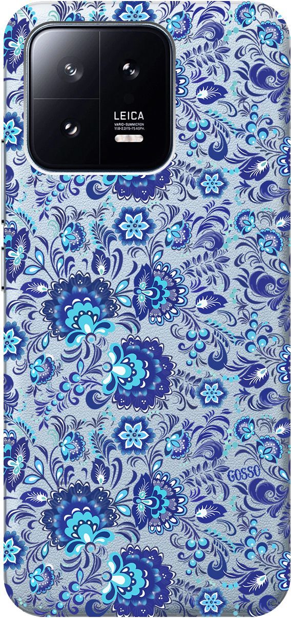 

Силиконовый чехол на Xiaomi 13 с 3D принтом "Gzhel" прозрачный, Прозрачный;голубой, 159017