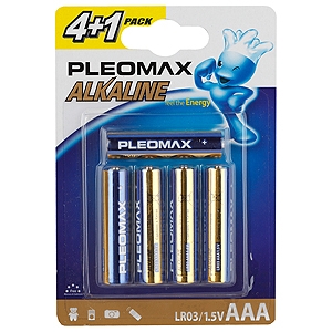 Набор из 5 шт, Pleomax LR03-4+1BL (50/500/32500)