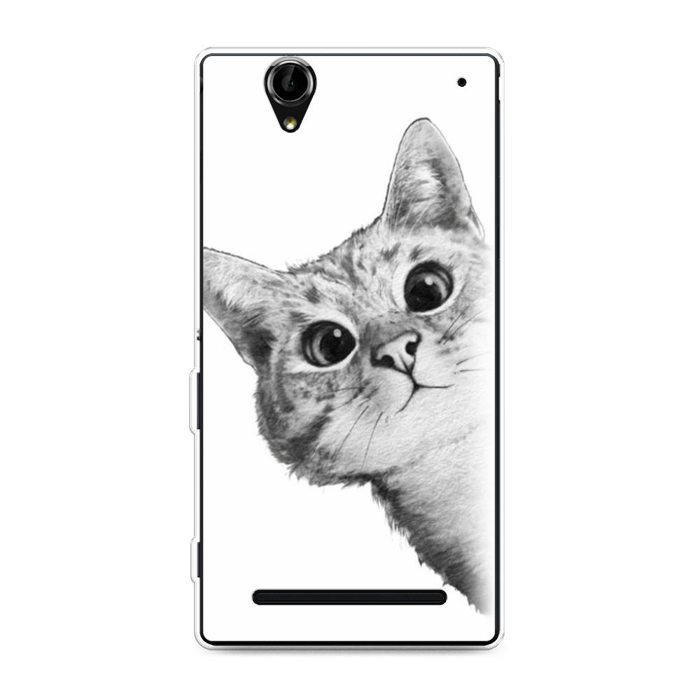 

Чехол Awog на Sony Xperia T2 Ultra "Кот рисунок черно-белый", Разноцветный, 50950-1