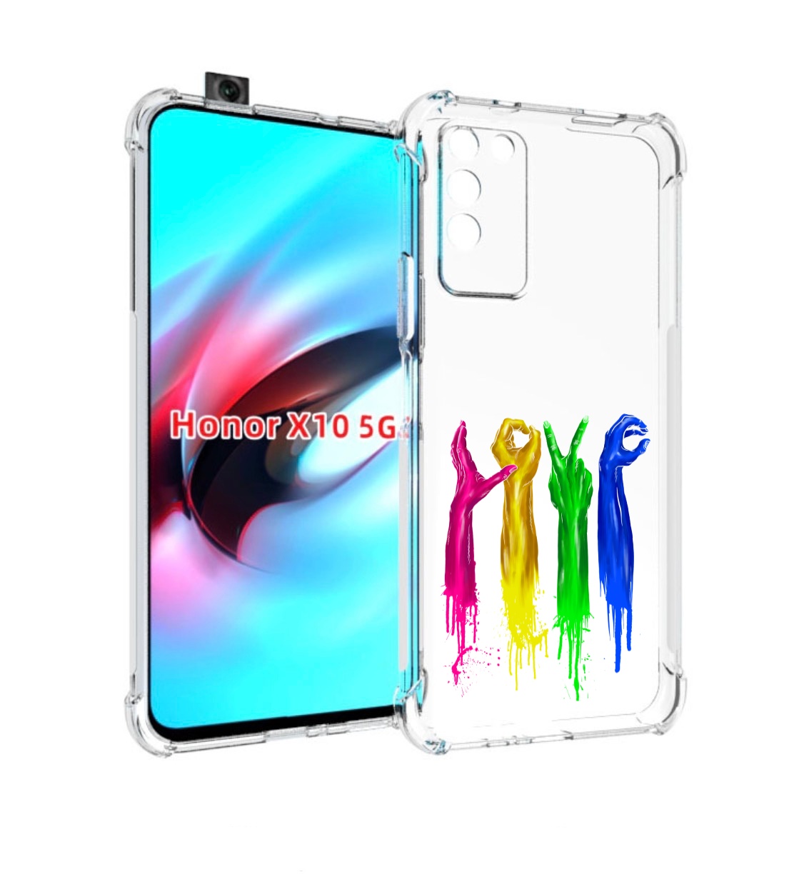 

Чехол MyPads яркие руки love для Honor X10, Прозрачный, Tocco