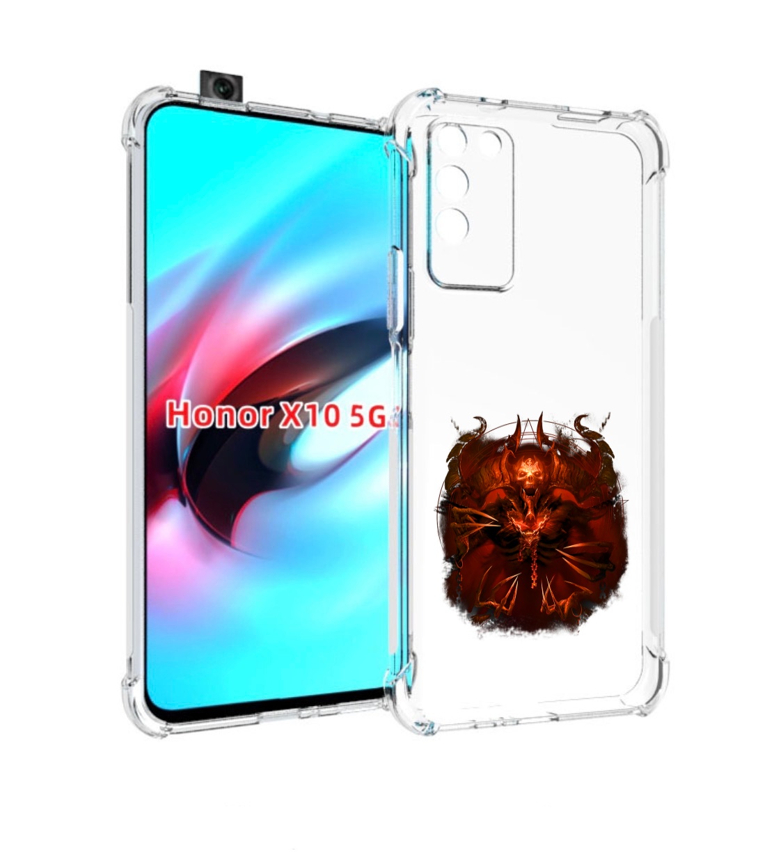 

Чехол MyPads яркий демон для Honor X10, Прозрачный, Tocco