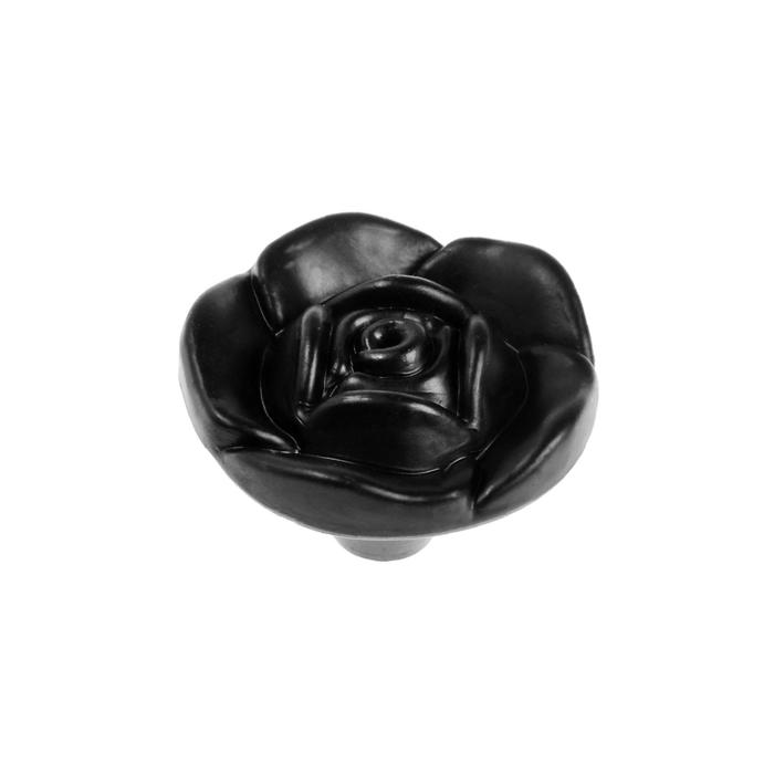 

Ручка кнопка ТУНДРА Rose 01, черная, Черный
