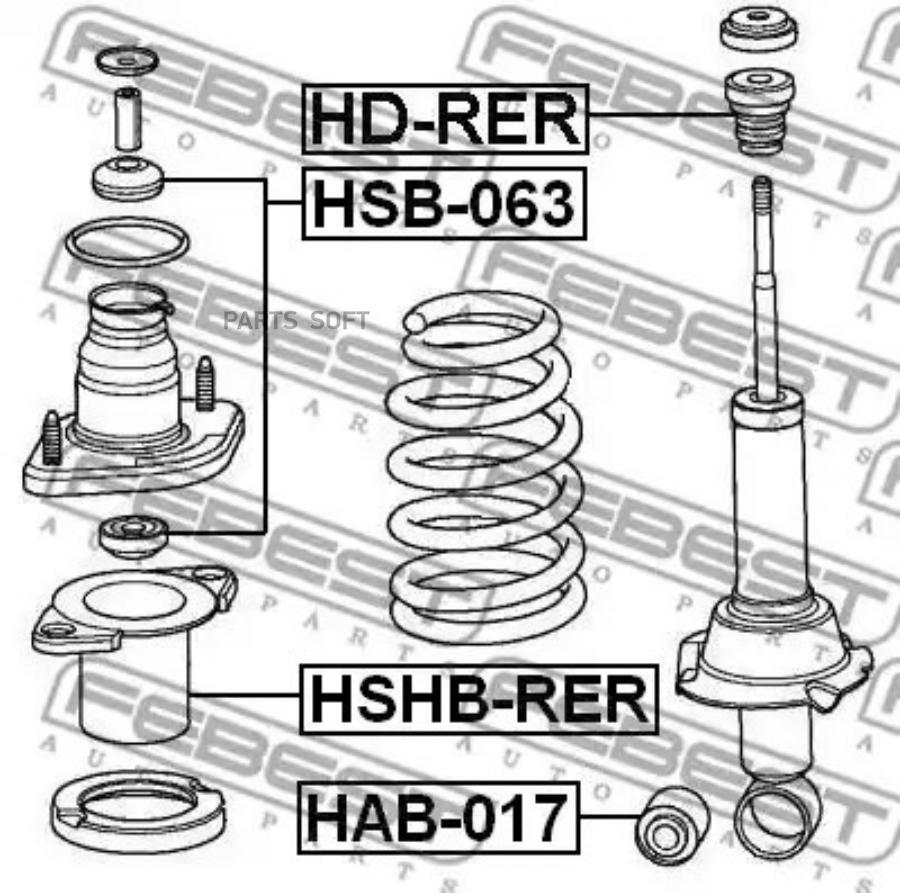 

FEBECT HSHBRER HSHB-RER_пыльник заднего амортизатора!\ Honda CR-V 08-11