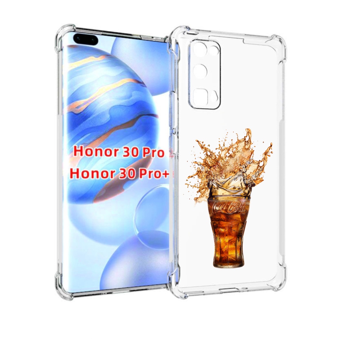 

Чехол бампер MyPads Кола-в-стакане для Honor 30 Pro, Прозрачный, Tocco