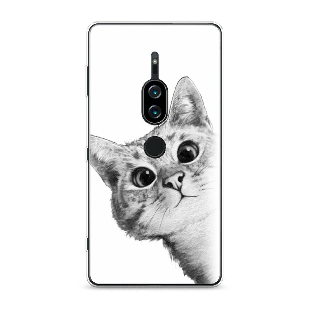 

Силиконовый чехол "Кот рисунок черно-белый" на Sony Xperia XZ2 Premium, 53350-1
