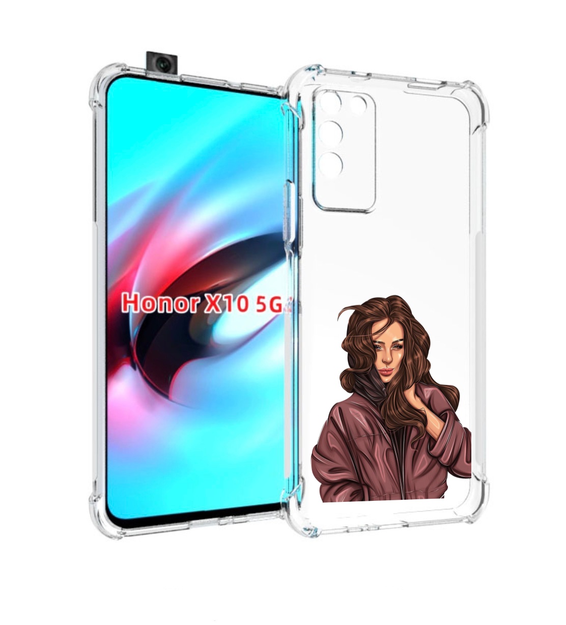 

Чехол MyPads Арт рисунок девушки для Honor X10, Прозрачный, Tocco