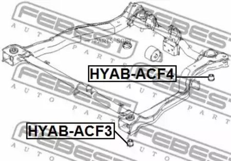 

FEBECT HYABACF4 HYAB-ACF4_сайлентблок подрамника!\ Hyundai Accent 99-13