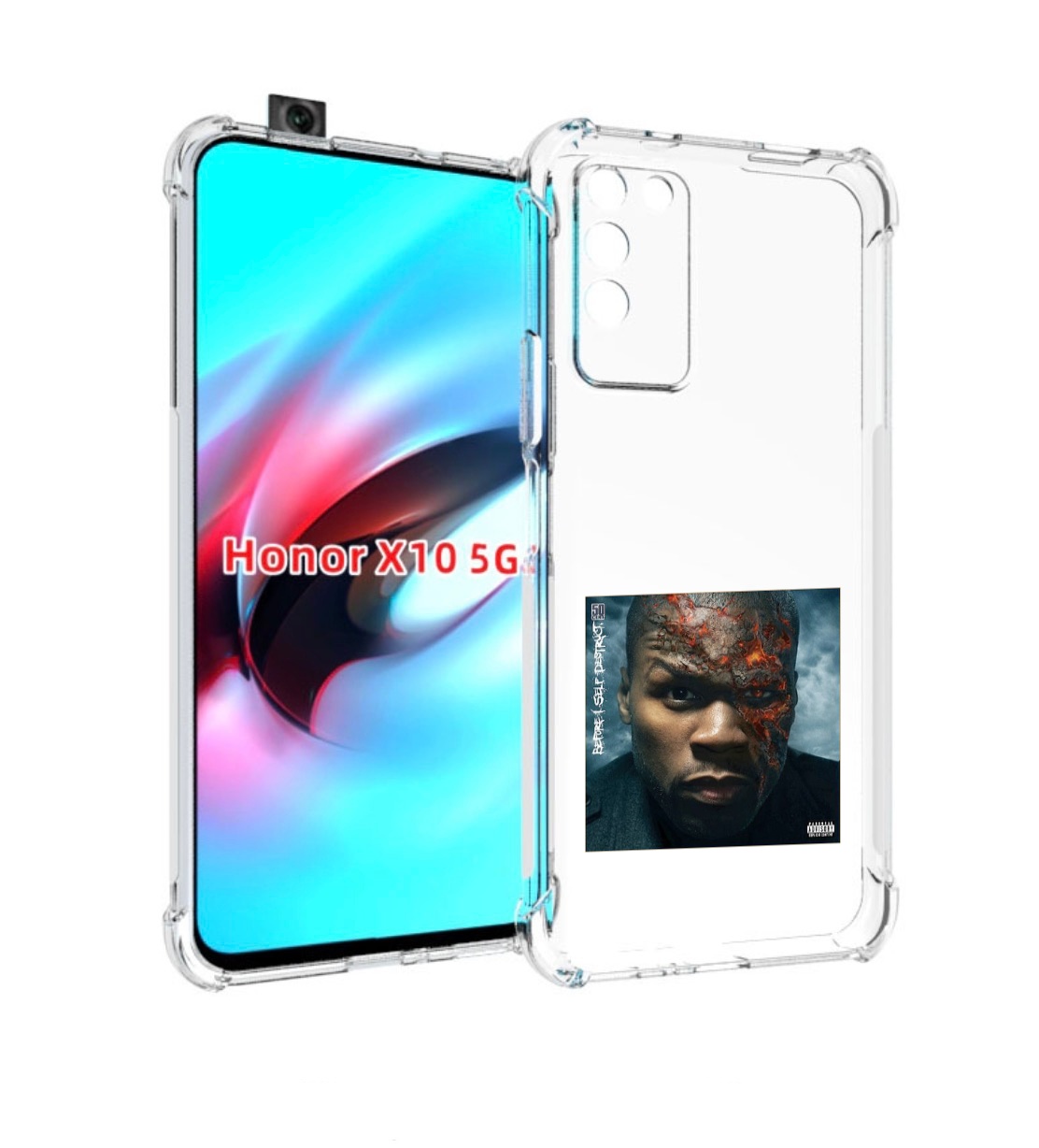 

Чехол MyPads 50 Cent - Before I Self Destruct мужской для Honor X10, Прозрачный, Tocco