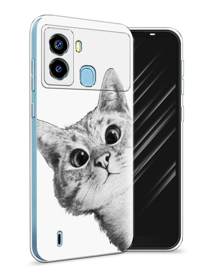 

Чехол Awog на Tecno Pop 6 "Кот рисунок черно-белый", Разноцветный, 302050-1