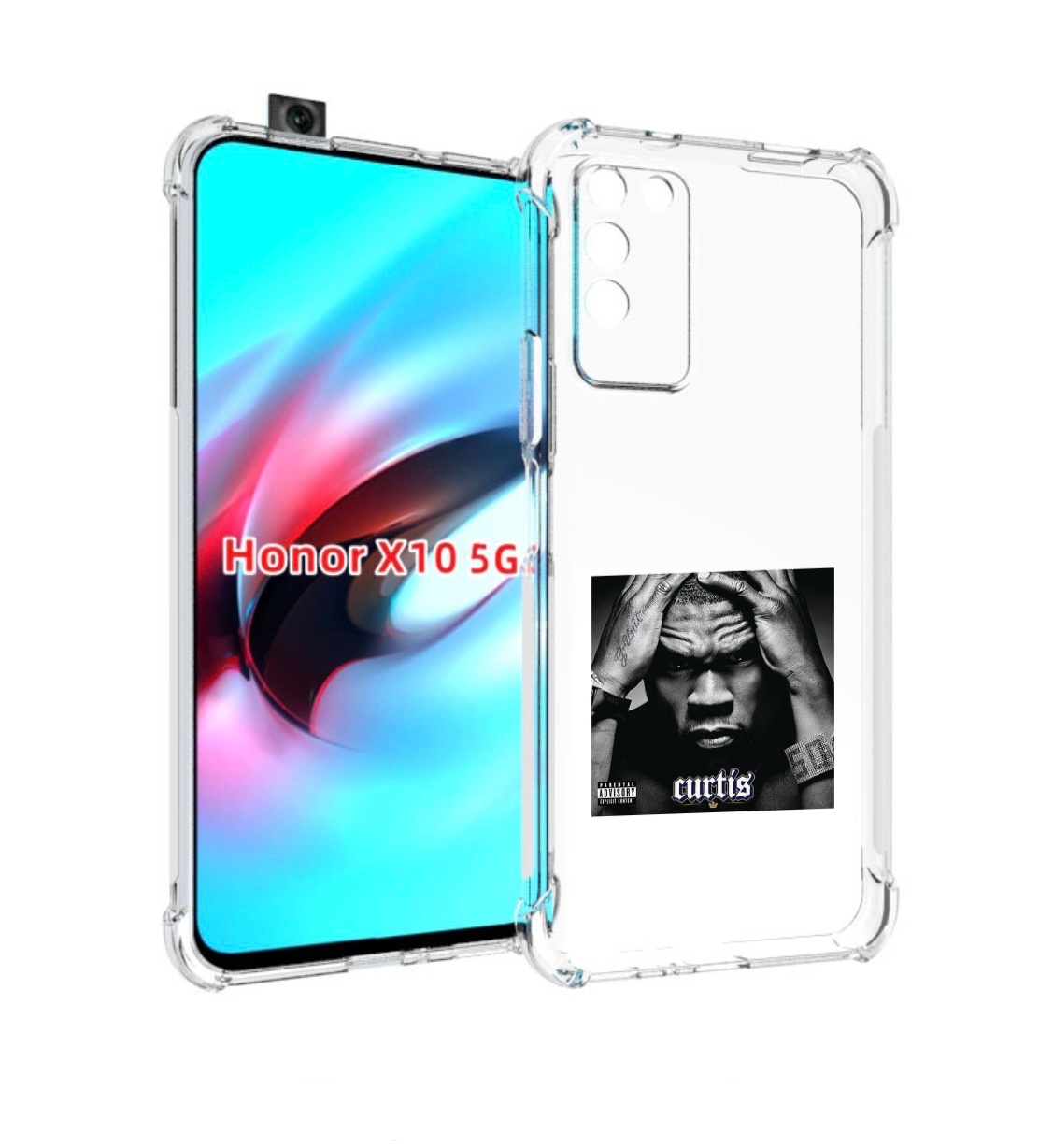 

Чехол MyPads 50 Cent - Curtis для Honor X10, Прозрачный, Tocco
