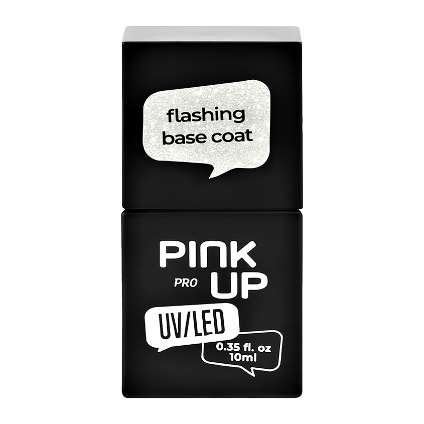Светоотражающая база для ногтей UV/LED PINK UP PRO flashing base coat тон 02 10 мл