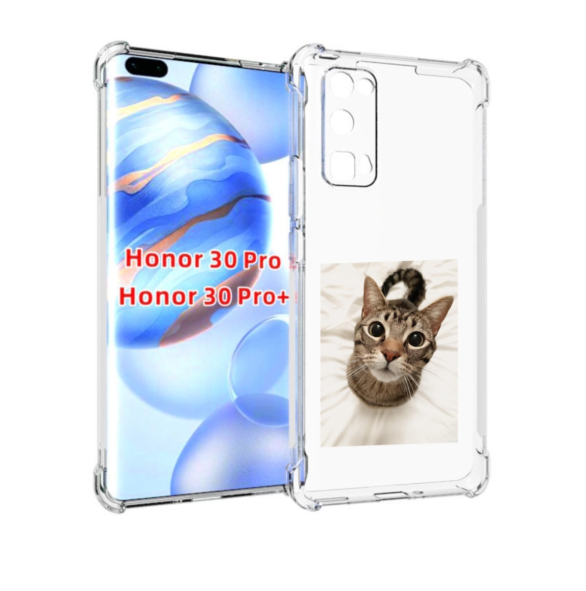 

Чехол бампер MyPads Котик для Honor 30 Pro, Прозрачный, Tocco