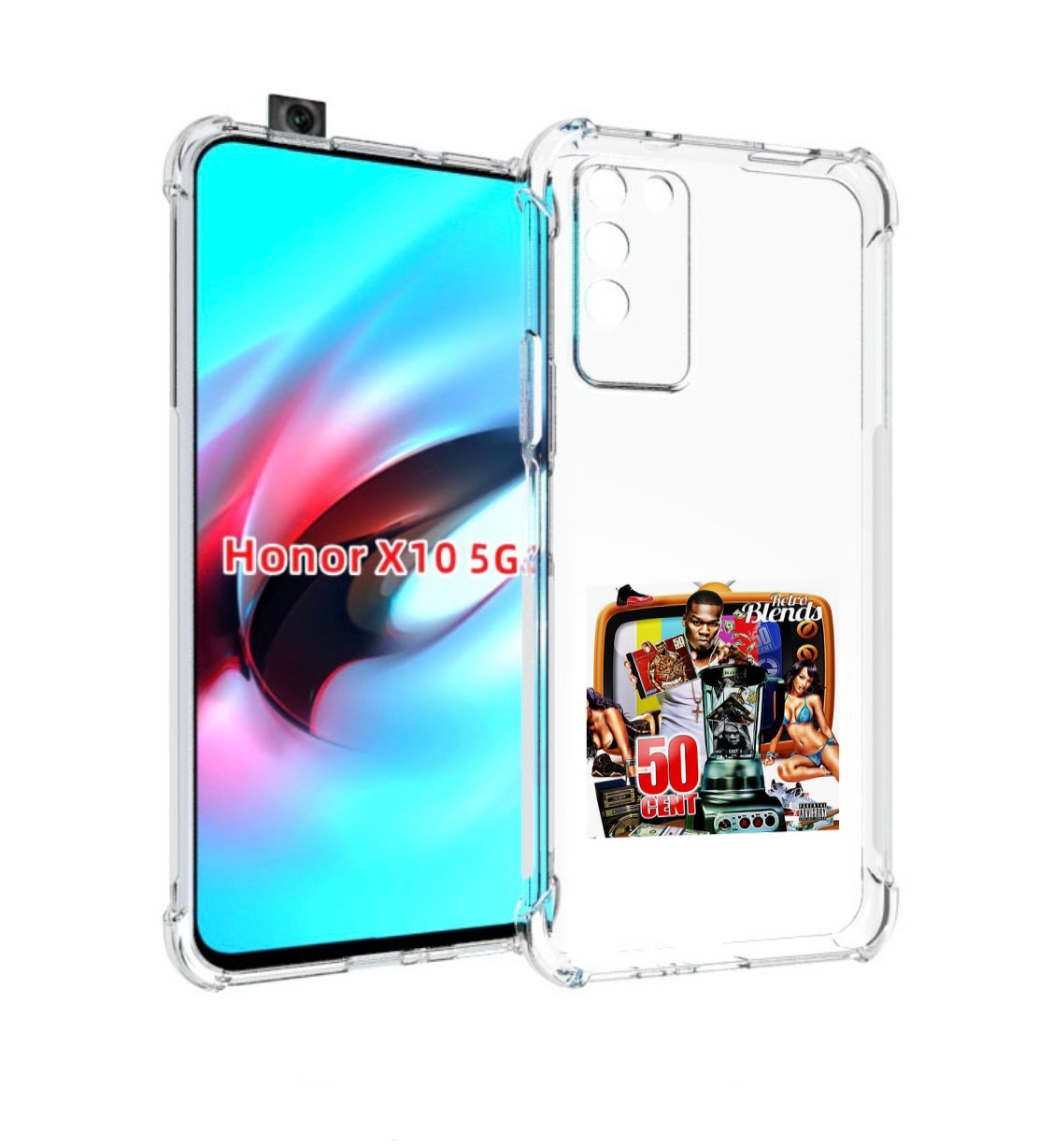 

Чехол MyPads 50 Cent - Retro 50 Cent Blends для Honor X10, Прозрачный, Tocco