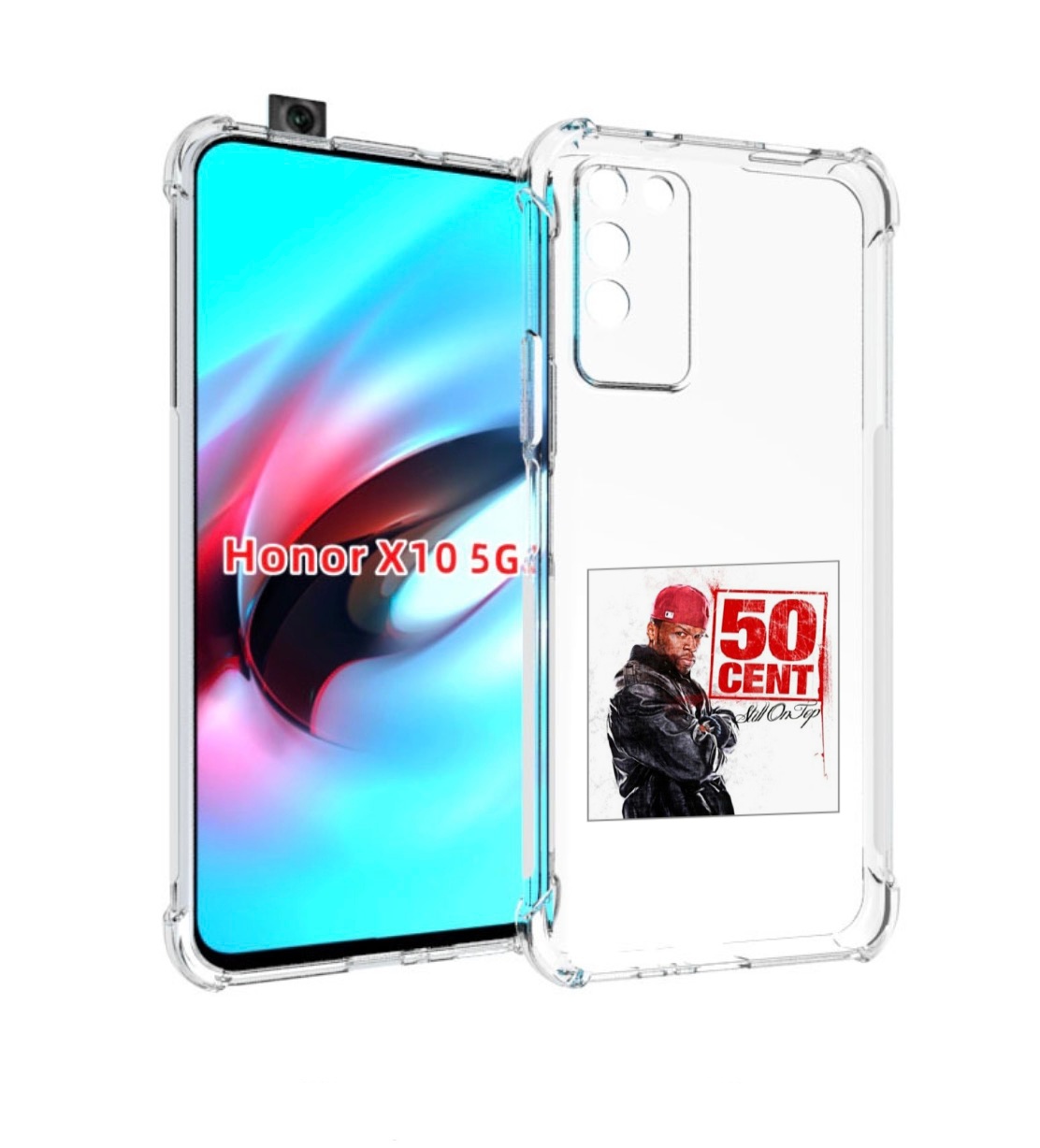 

Чехол MyPads 50 Cent - Still On Top для Honor X10, Прозрачный, Tocco