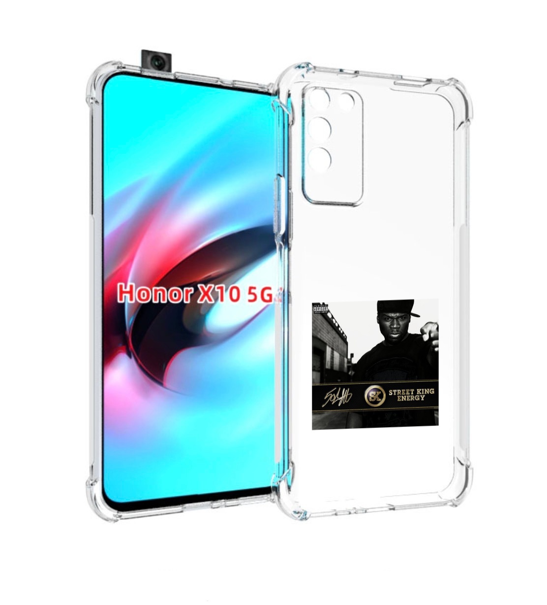 

Чехол MyPads 50 Cent - Street King Energy для Honor X10, Прозрачный, Tocco