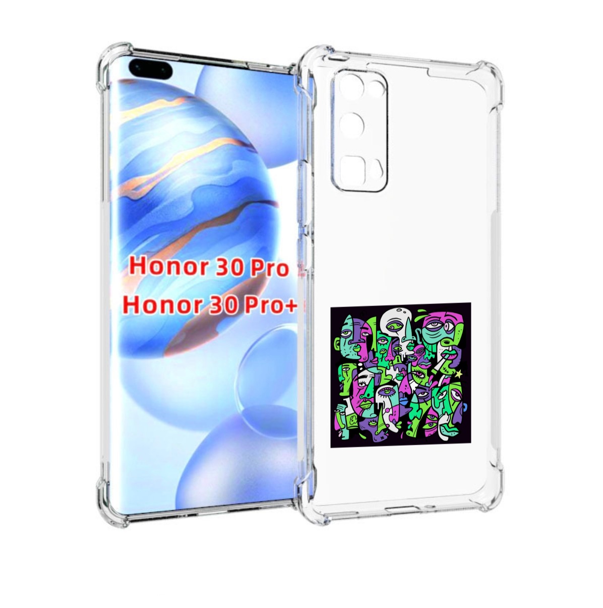 

Чехол бампер MyPads Кривой эфир ATL для Honor 30 Pro Honor, Прозрачный, Tocco