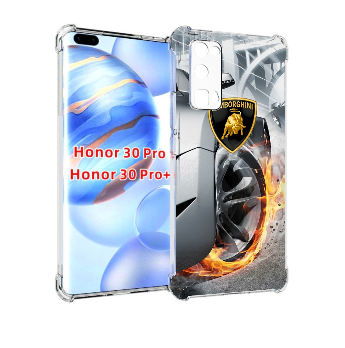 

Чехол бампер MyPads Ламборгини мужской для Honor 30 Pro, Прозрачный, Tocco