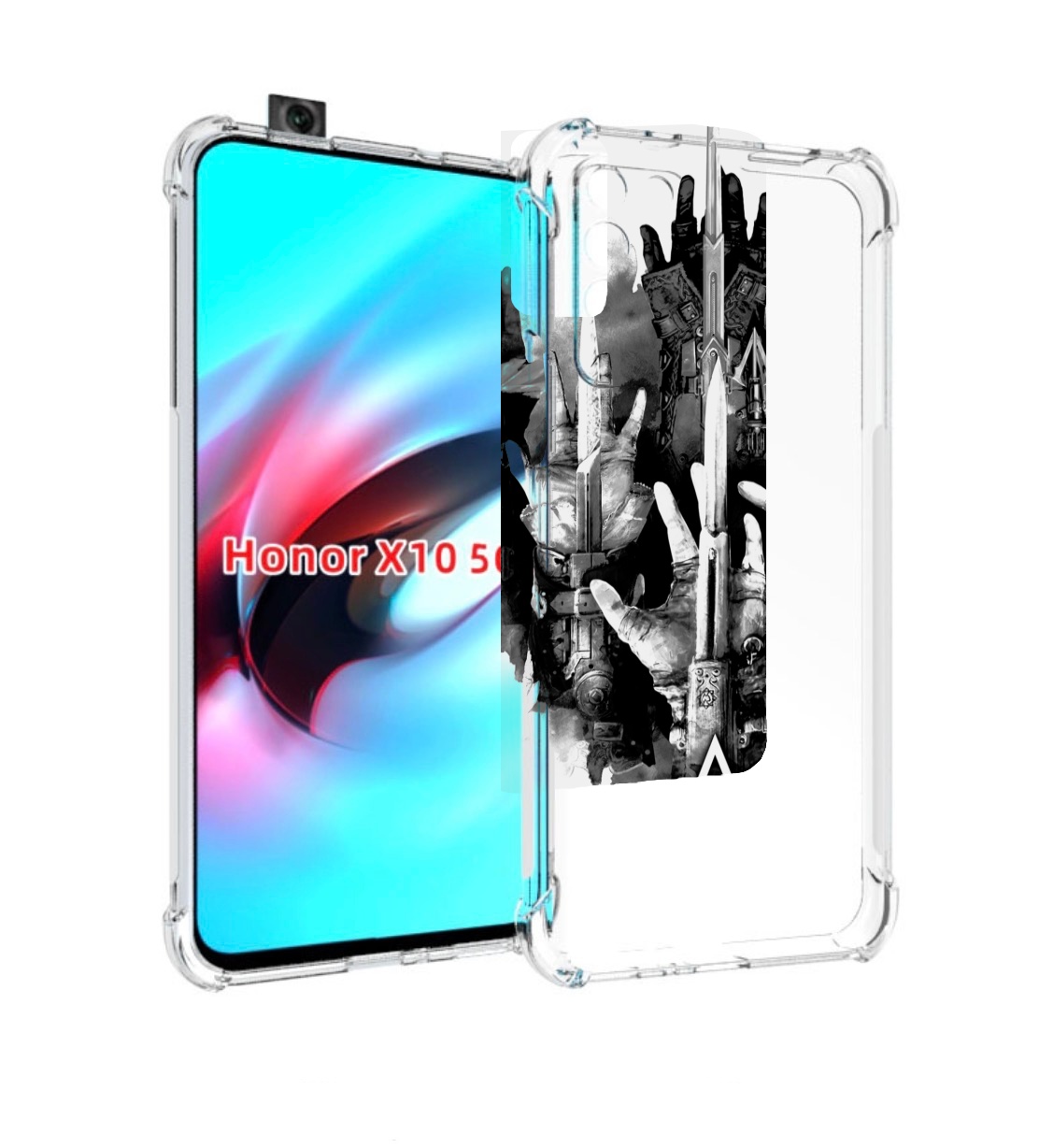 

Чехол MyPads Assassin's Creed скрытый клинок для Honor X10, Прозрачный, Tocco
