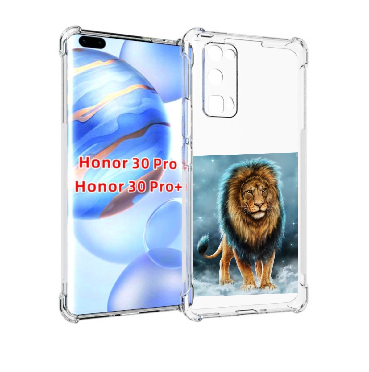 

Чехол бампер MyPads Лев-в-тумане для Honor 30 Pro, Прозрачный, Tocco