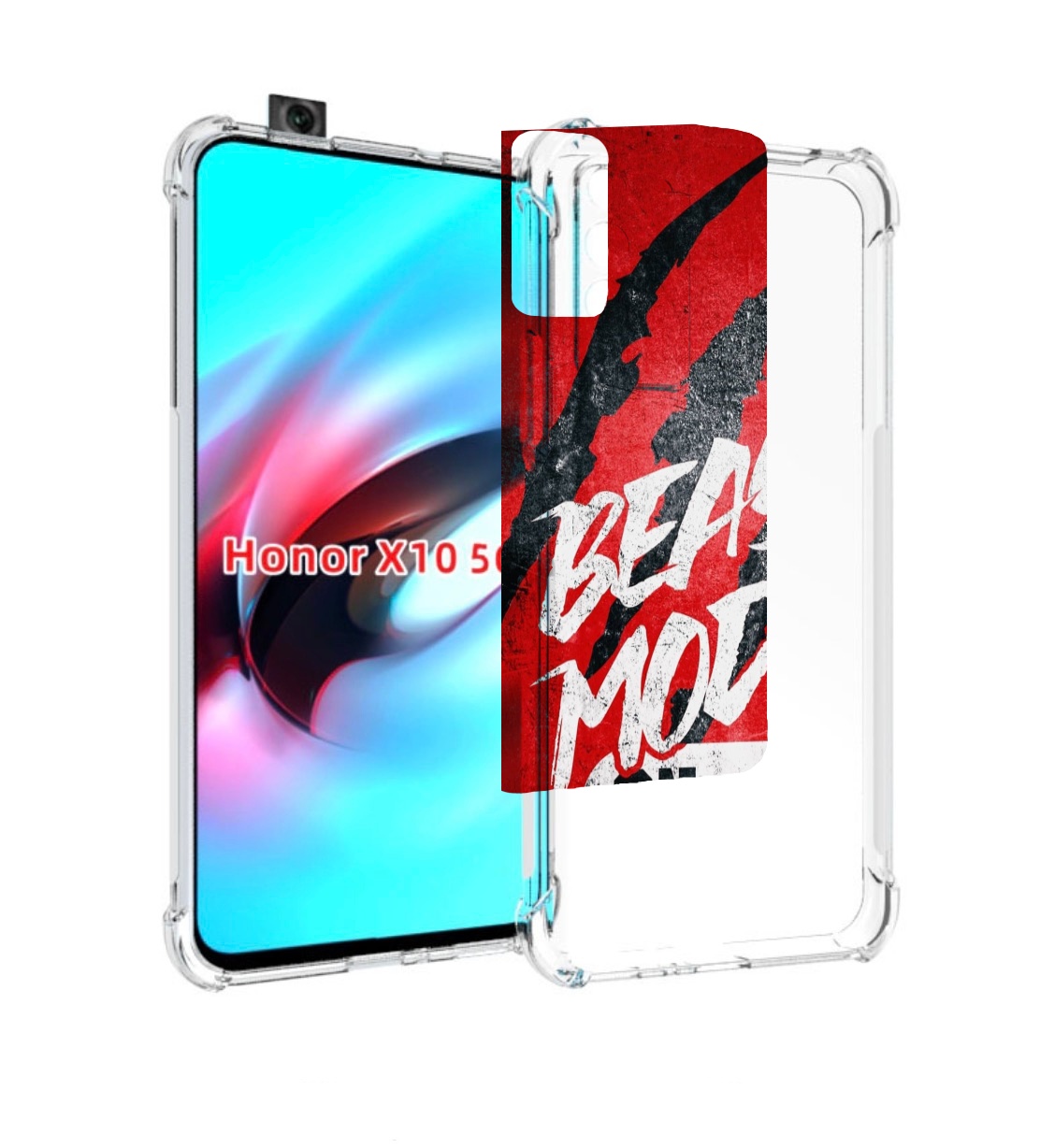 

Чехол MyPads BEAST inside You для Honor X10, Прозрачный, Tocco