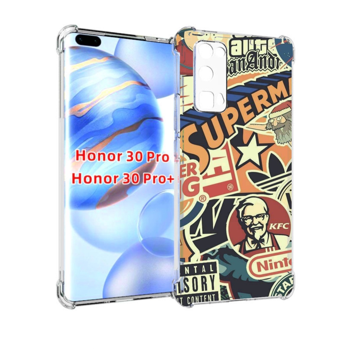 

Чехол бампер MyPads Лейблы-на-постере для Honor 30 Pro Honor, Прозрачный, Tocco