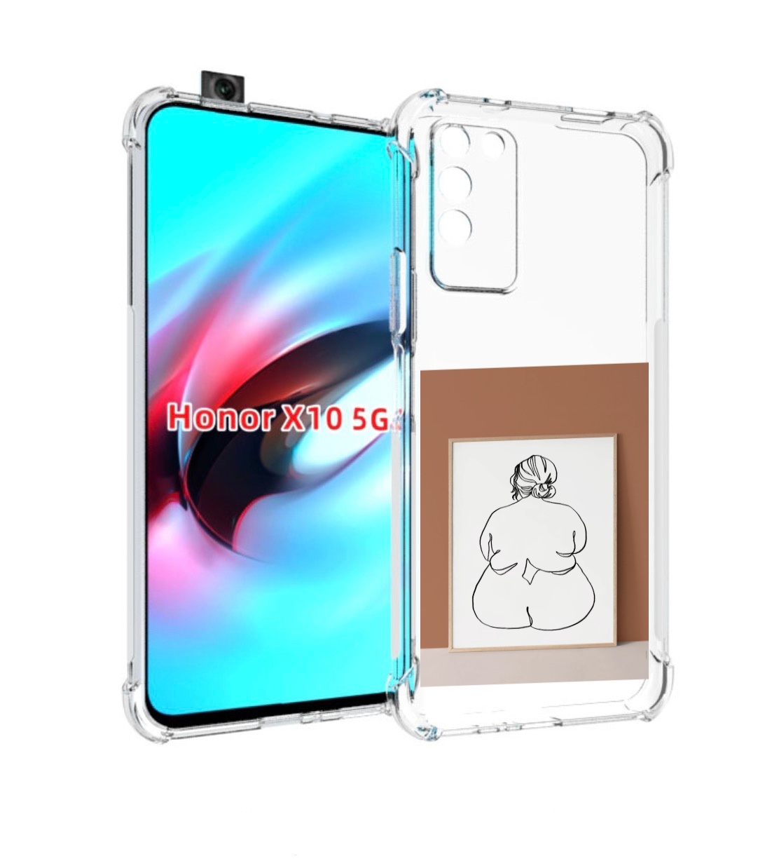 

Чехол MyPads Body Positive Female Figure Line Art женский для Honor X10, Прозрачный, Tocco