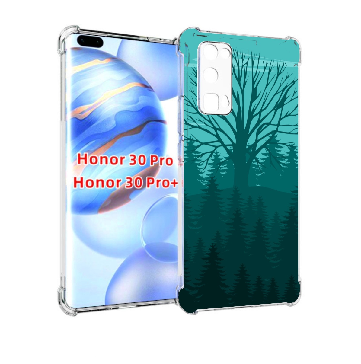 

Чехол бампер MyPads Лес для Honor 30 Pro, Прозрачный, Tocco