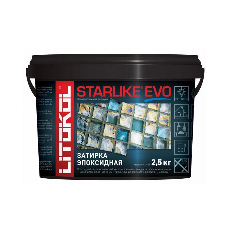 

Затирка LITOKOL Starlike Evo S.115 Grigio seta 2,5 кг, Серый