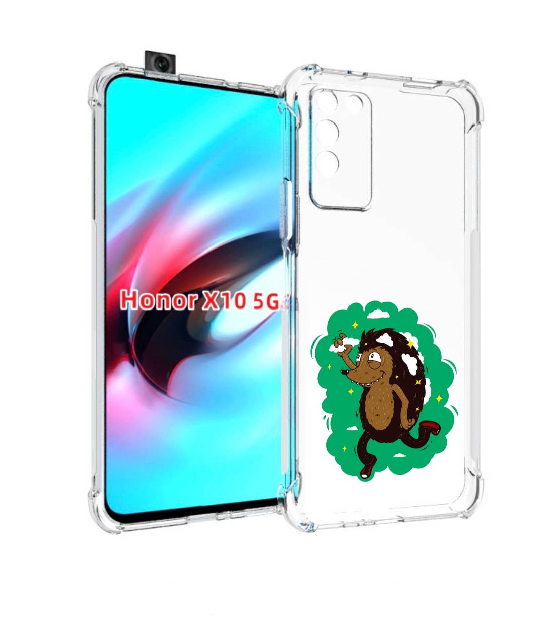 

Чехол MyPads Ежик в облаках для Honor X10, Прозрачный, Tocco