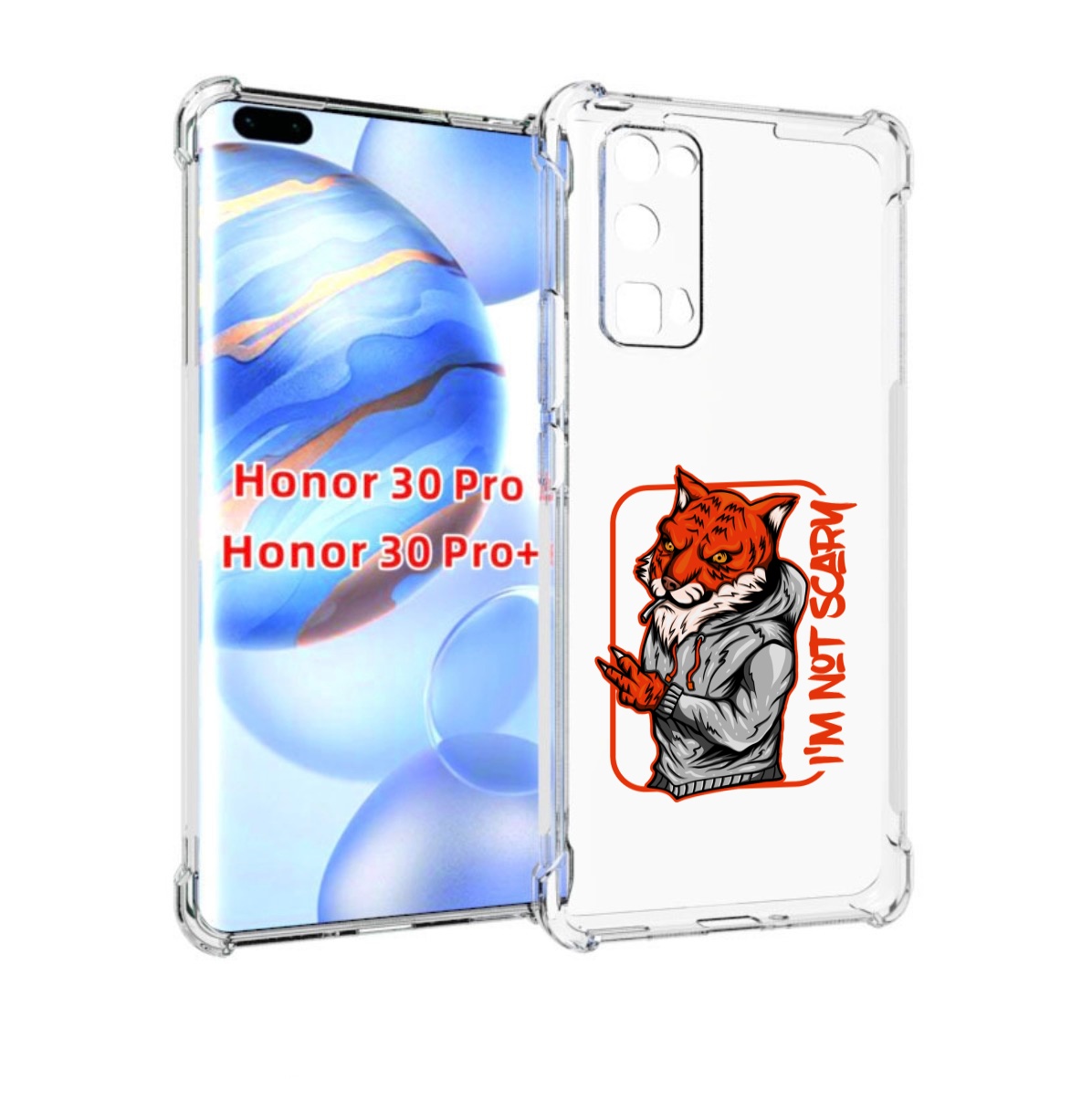 

Чехол бампер MyPads Лис для Honor 30 Pro, Прозрачный, Tocco