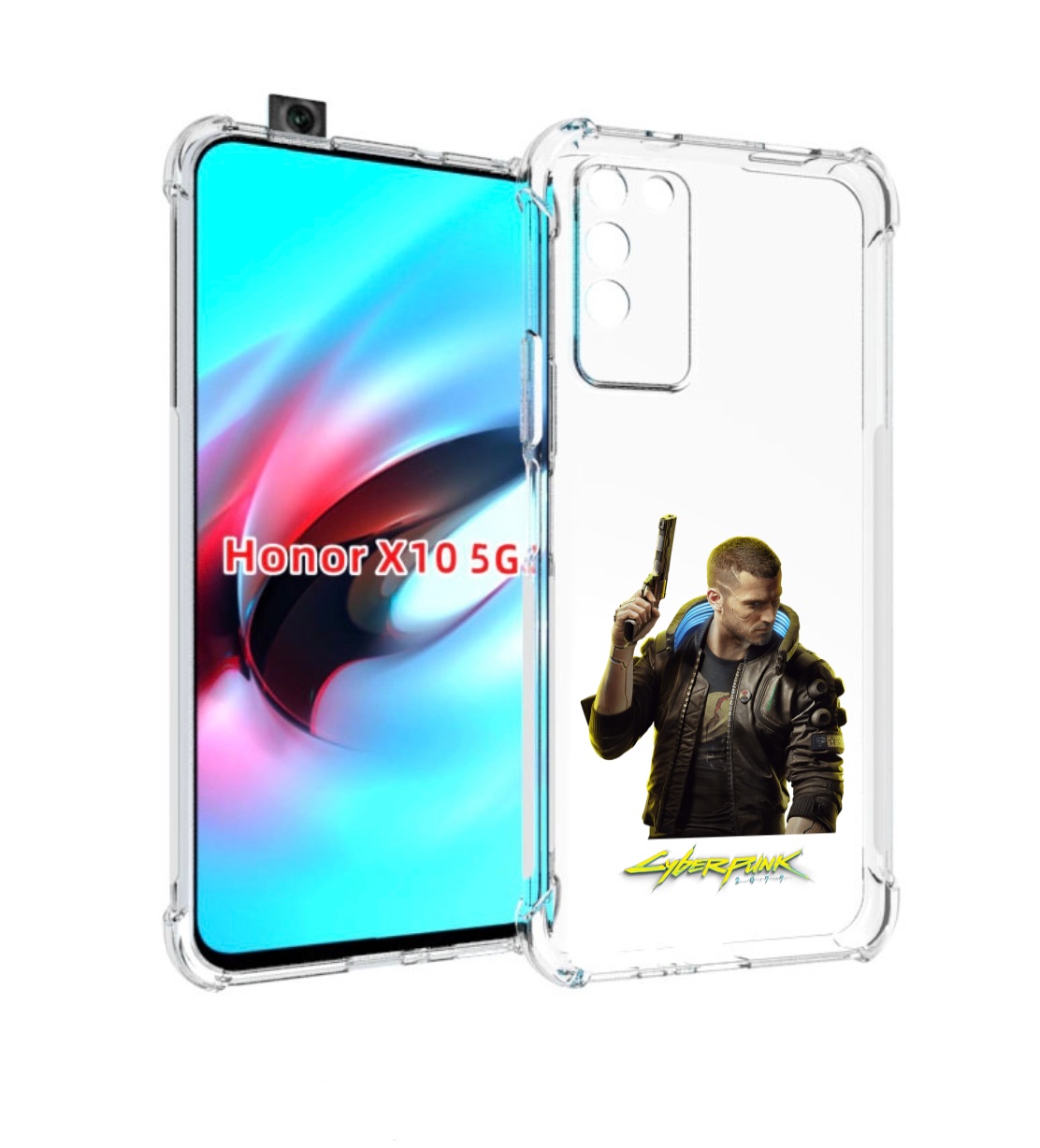 

Чехол MyPads Cyberpunk-2077 для Honor X10, Прозрачный, Tocco