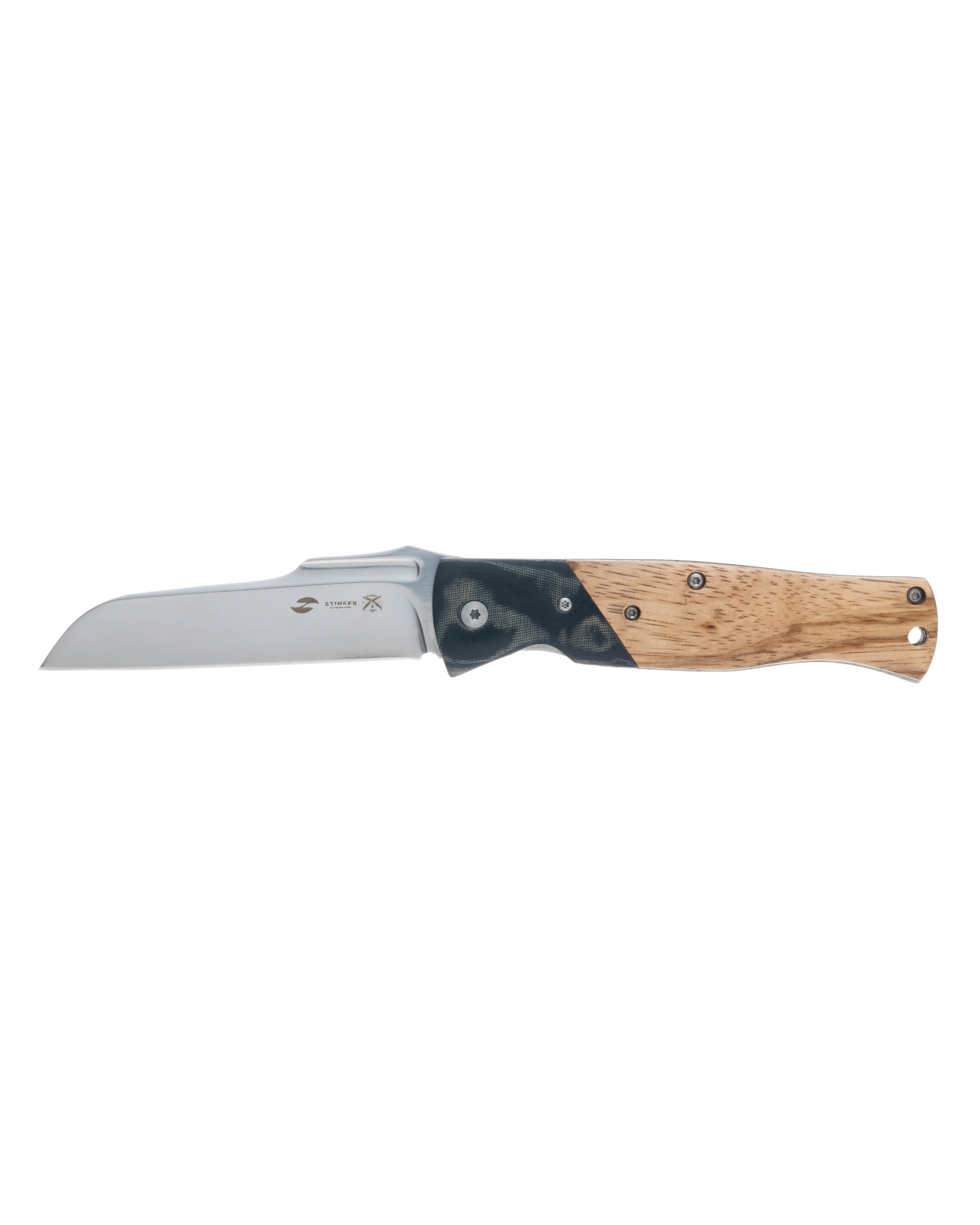 Нож складной Stinger FB3020 с клипом клинок 105 мм рукоять дерево и стеклопластик с чехлом