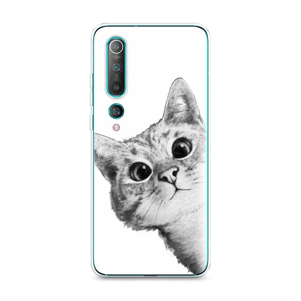 

Чехол Awog на Xiaomi Mi 10 Pro "Кот рисунок черно-белый", Разноцветный, 37850-1