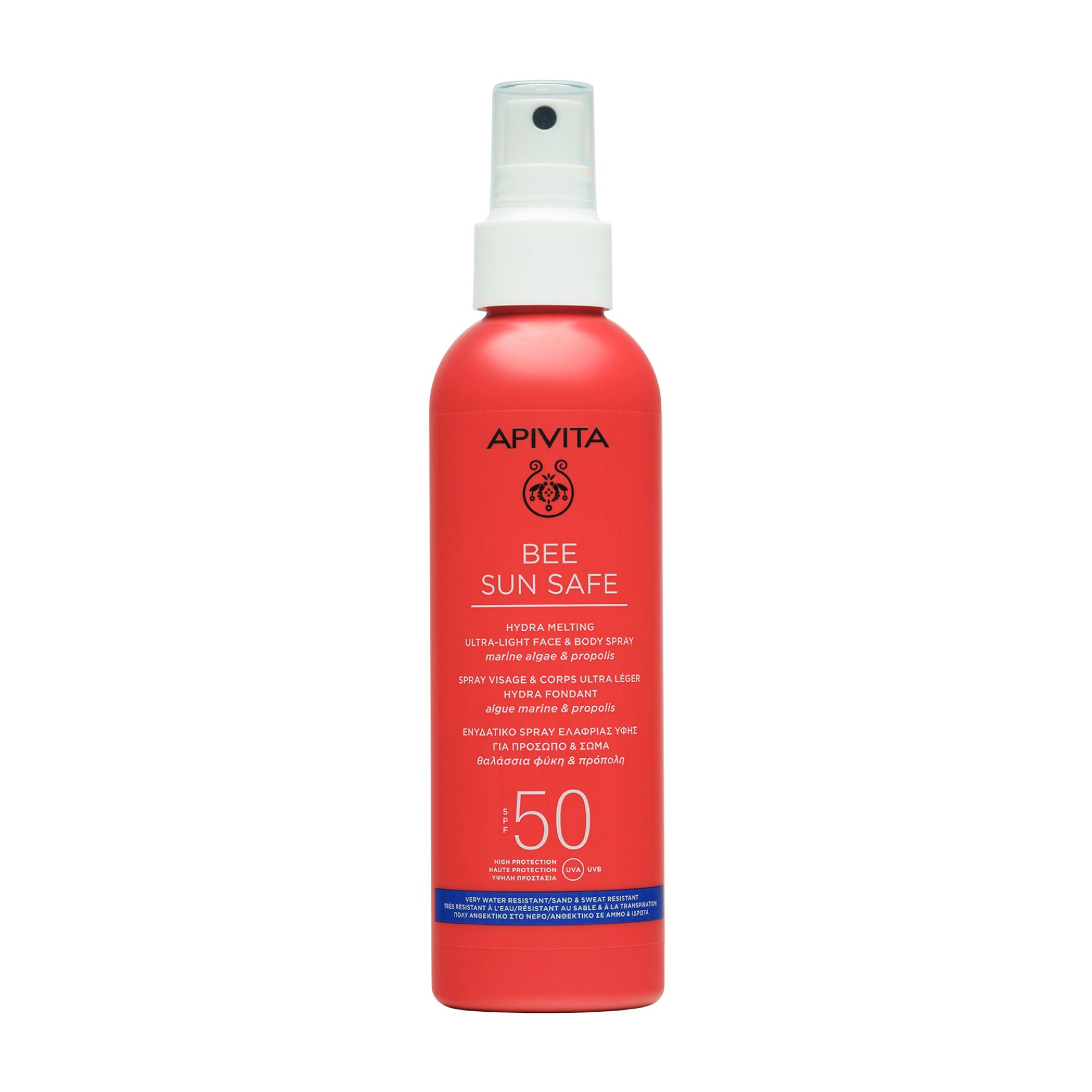 Солнцезащитный спрей Apivita Bee Sun Safe Hydra Melting Ultra-Light SPF50, 200 мл