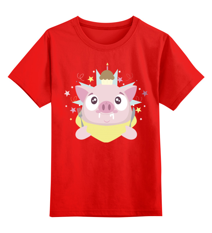 

Детская футболка Printio Свинья цв.красный р.128, 0000002560313