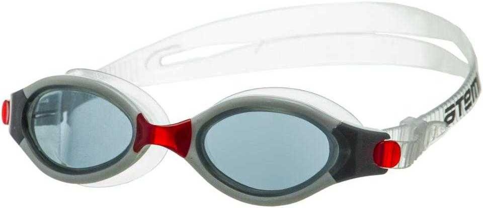Очки для плавания ATEMI, спорт вз., бел/крас, тонированные, AF, от UVA, UVB, силикон B501