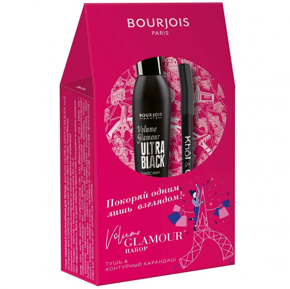 фото Набор bourjois тушь volume glamour 61+карандаш д/глаз khol&contour 01