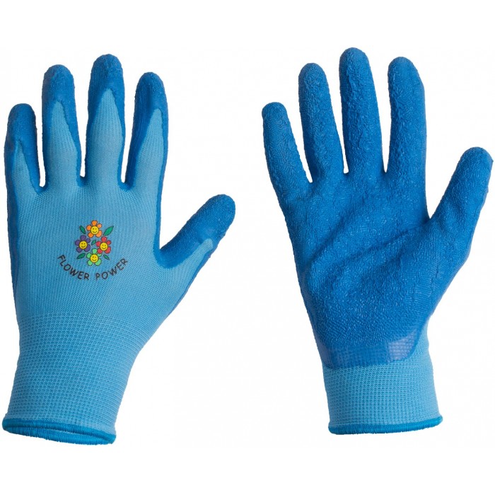 Перчатки LISTOK нейлоновые с каучуковым покрытием (голубые), М